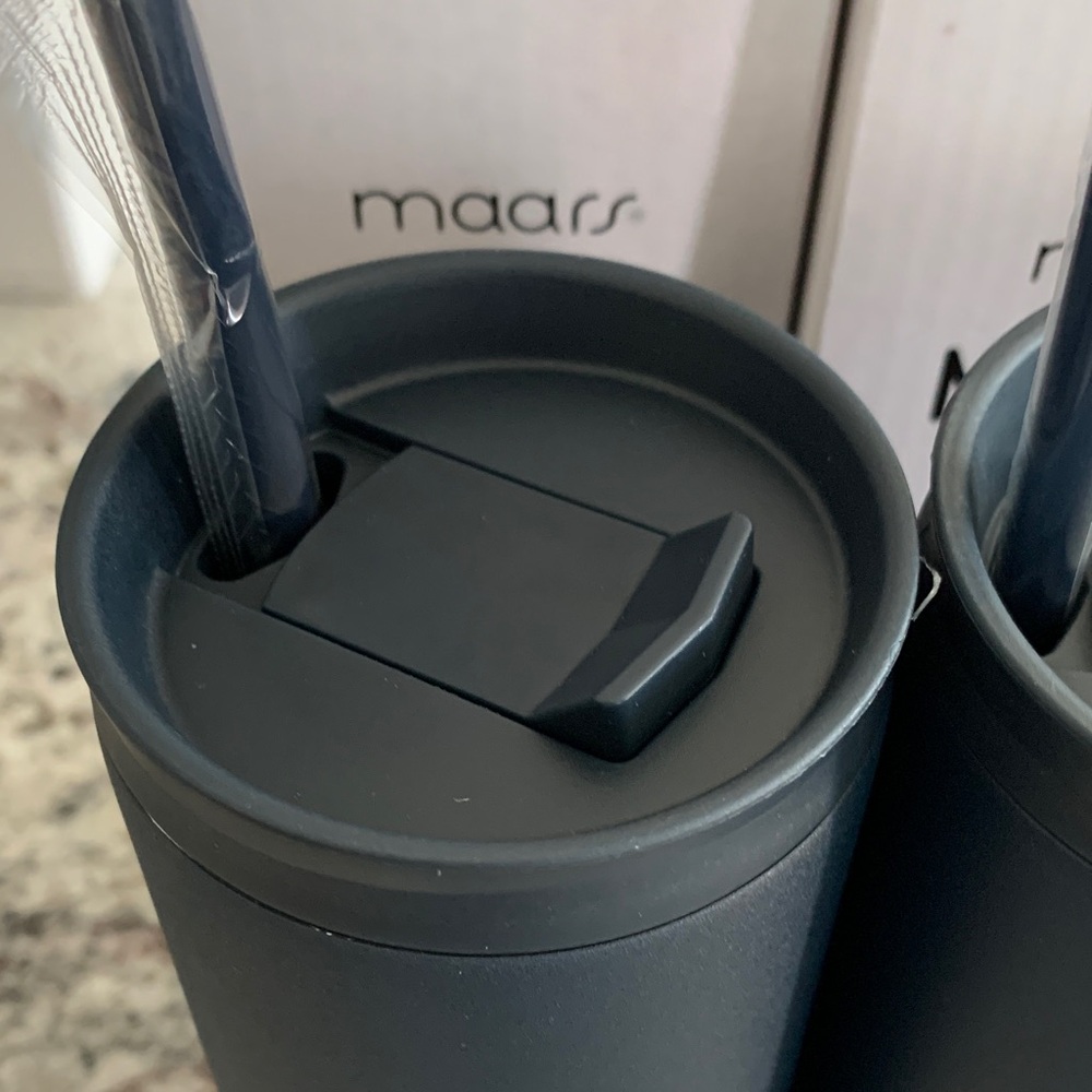 Matte Black Slim Stainless Tumblers - Set of 2 - Picture 2 of 5